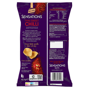 Walkers Sensations Thai Sweet Chilli Poppadoms, 82.5g, pack shot 2, available at crisps.biz