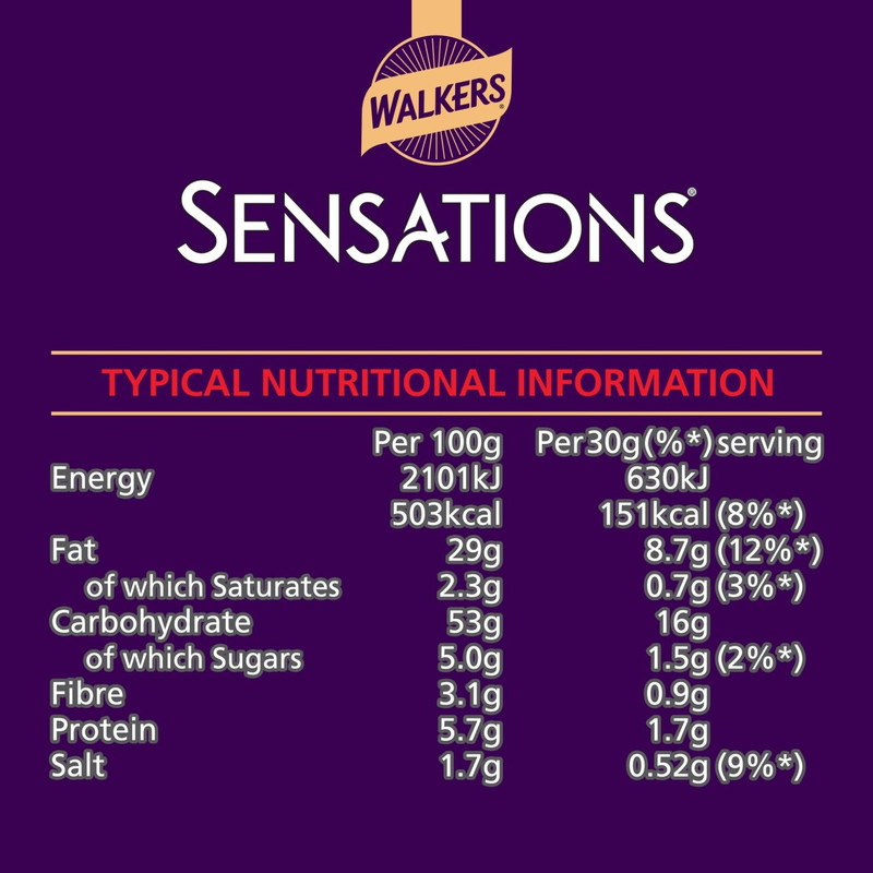 Walkers Sensations Thai Sweet Chilli Poppadoms, 82.5g, pack shot 3, available at crisps.biz