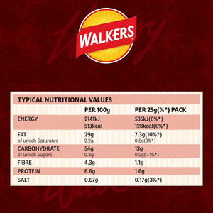 Walkers Smoky Bacon Crisps, 6 x 25g, pack shot 4, available at crisps.biz