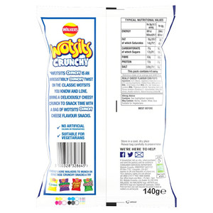 Walkers Wotsits Crunchy Really Cheesy Snacks, 140g, pack shot 4, available at crisps.biz