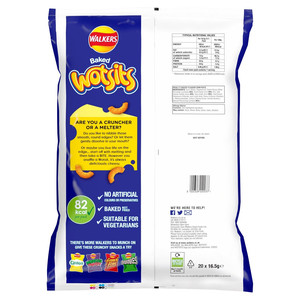 Walkers Wotsits Really Cheesy Snacks, 20 x 16.5g, pack shot 2, available at crisps.biz