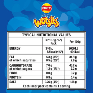 Walkers Wotsits Really Cheesy Snacks, 20 x 16.5g, pack shot 3, available at crisps.biz