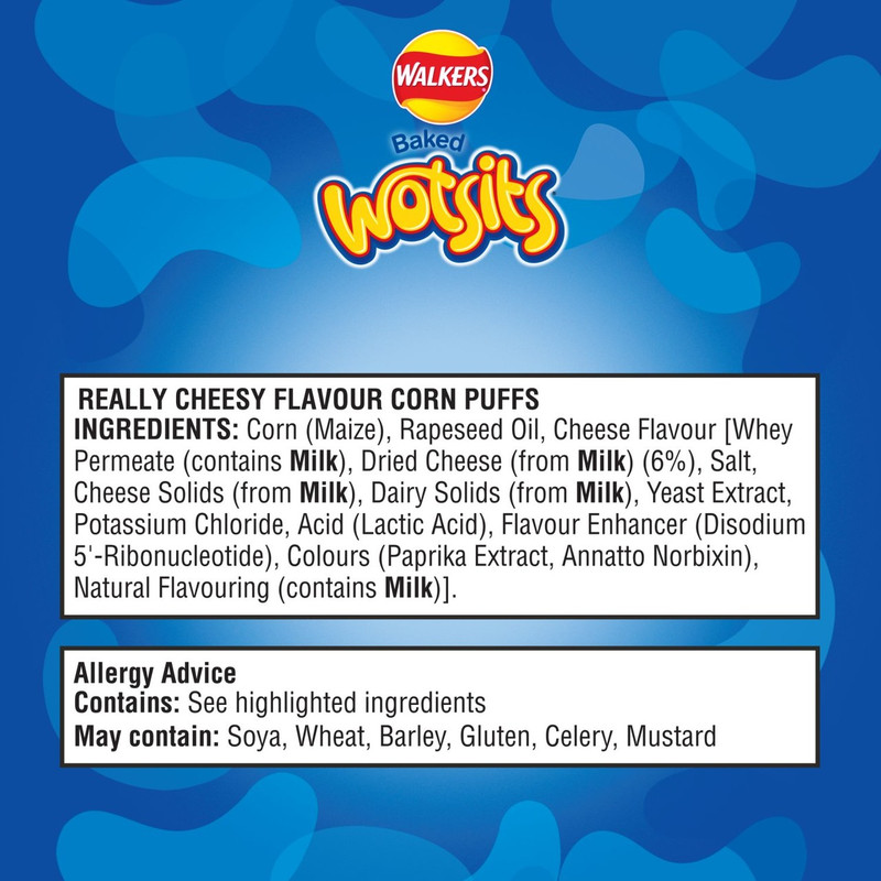 Walkers Wotsits Really Cheesy Snacks, 20 x 16.5g, pack shot 4, available at crisps.biz